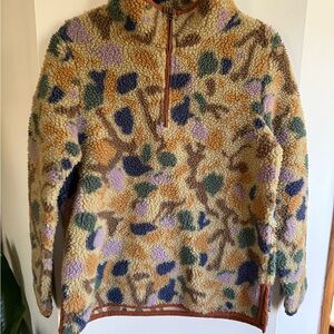 Signature Multicolor Zip Up Fleece Sweater